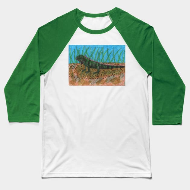 Iguana Among Herbs Baseball T-Shirt by Mila-Ola_Art